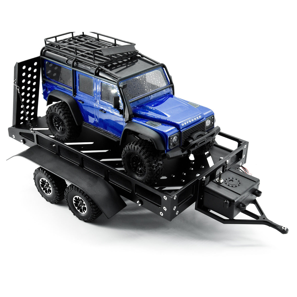 Powerhobby 1/18 / 1/16 Metal Trailer w Lights Black FOR Traxxas TRX-4M - PowerHobby