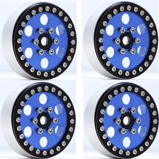 Powerhobby B5 Aluminum 1.9 Beadlock Wheels Super Positive Offset Blue (4) 1/10 - PowerHobby