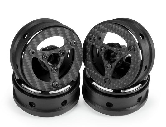 Powerhobby 1.9" Carbon Fiber Lightweight Beadlock Wheels B 1/10 Rock Crawler - PowerHobby