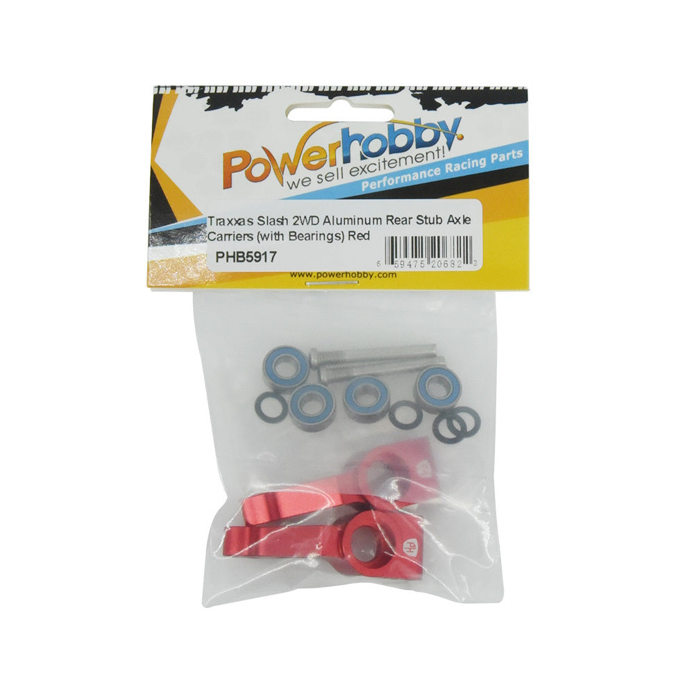 Powerhobby Aluminum Oversized Rear Hub Carriers Red FOR Traxxas Stampede Rustler Bandit Slash - PowerHobby