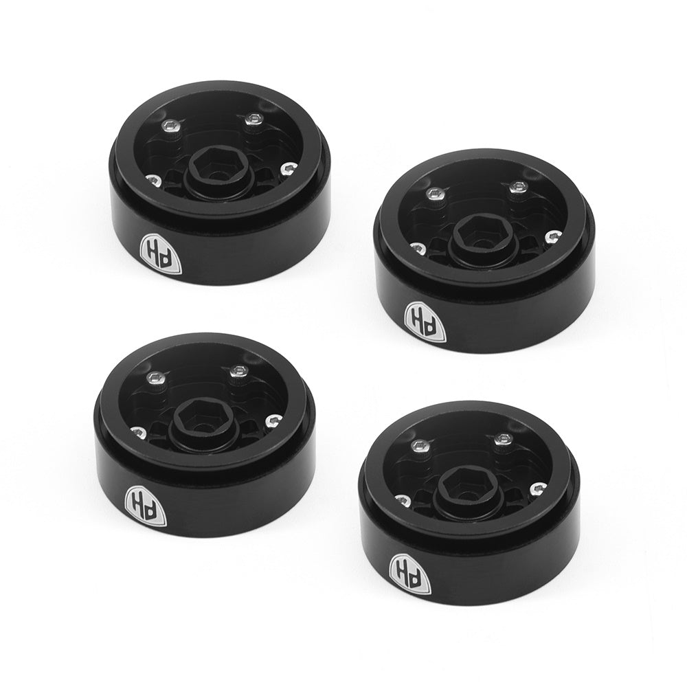 Powerhobby 1.0" Aluminum Wheels Black / Silver (4) 1/24 Rock Crawler - PowerHobby