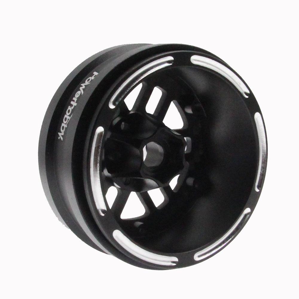 RC-Hub 1.9” Alloy Metal Beadlock Wheel Rims – Matte Black, 4-Pack For 1/10 Scale RC Crawler Cars (SCX10, CC01, F350) - View #6