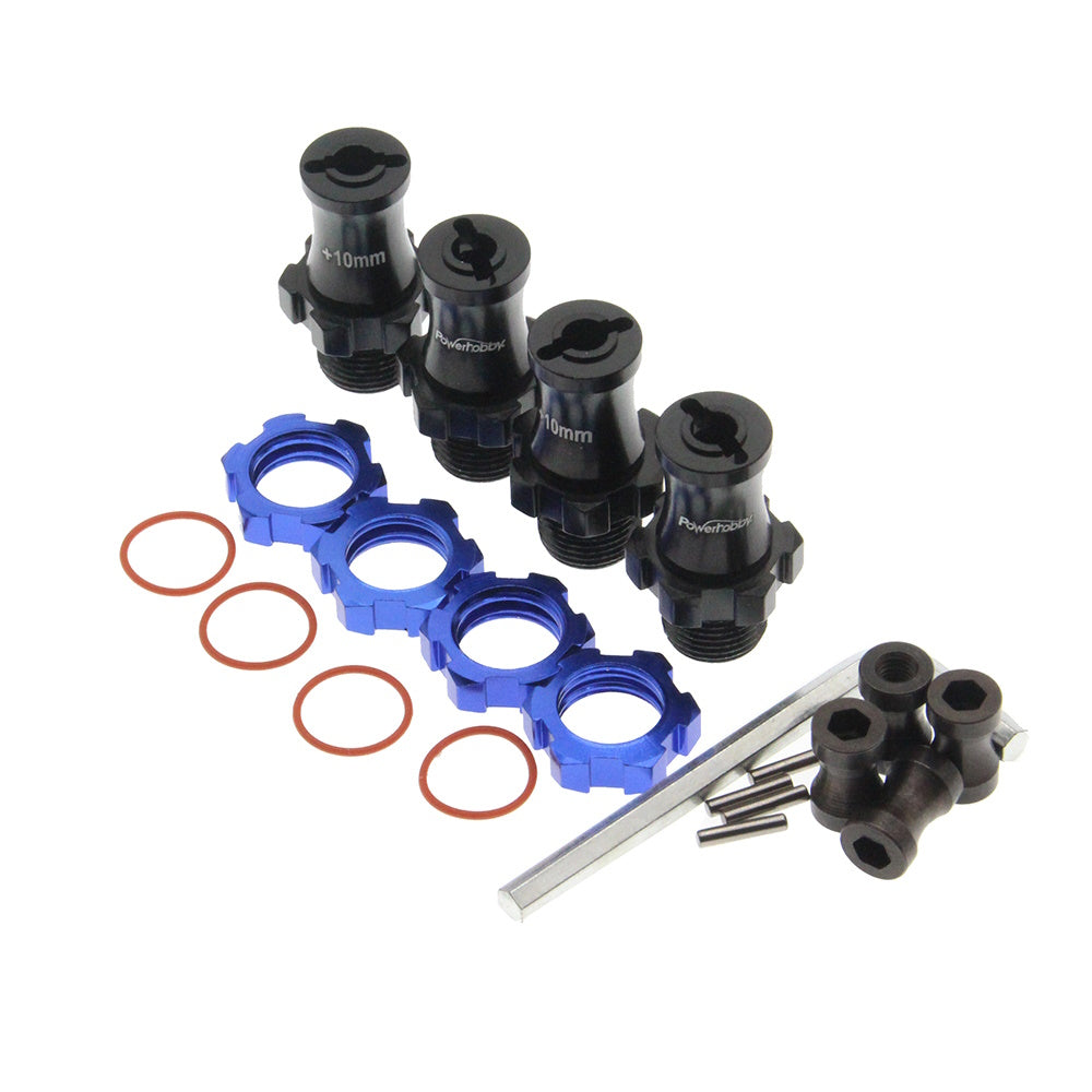 Powerhobby +10mm Extended 17mm Hex Hub Adapter Blue FOR Traxxas Slash Rustler - PowerHobby