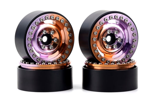 Powerhobby B6 Aluminum 1.9 Beadlock Wheels Orange / Purple (4) 1/10 Rock Crawler - PowerHobby