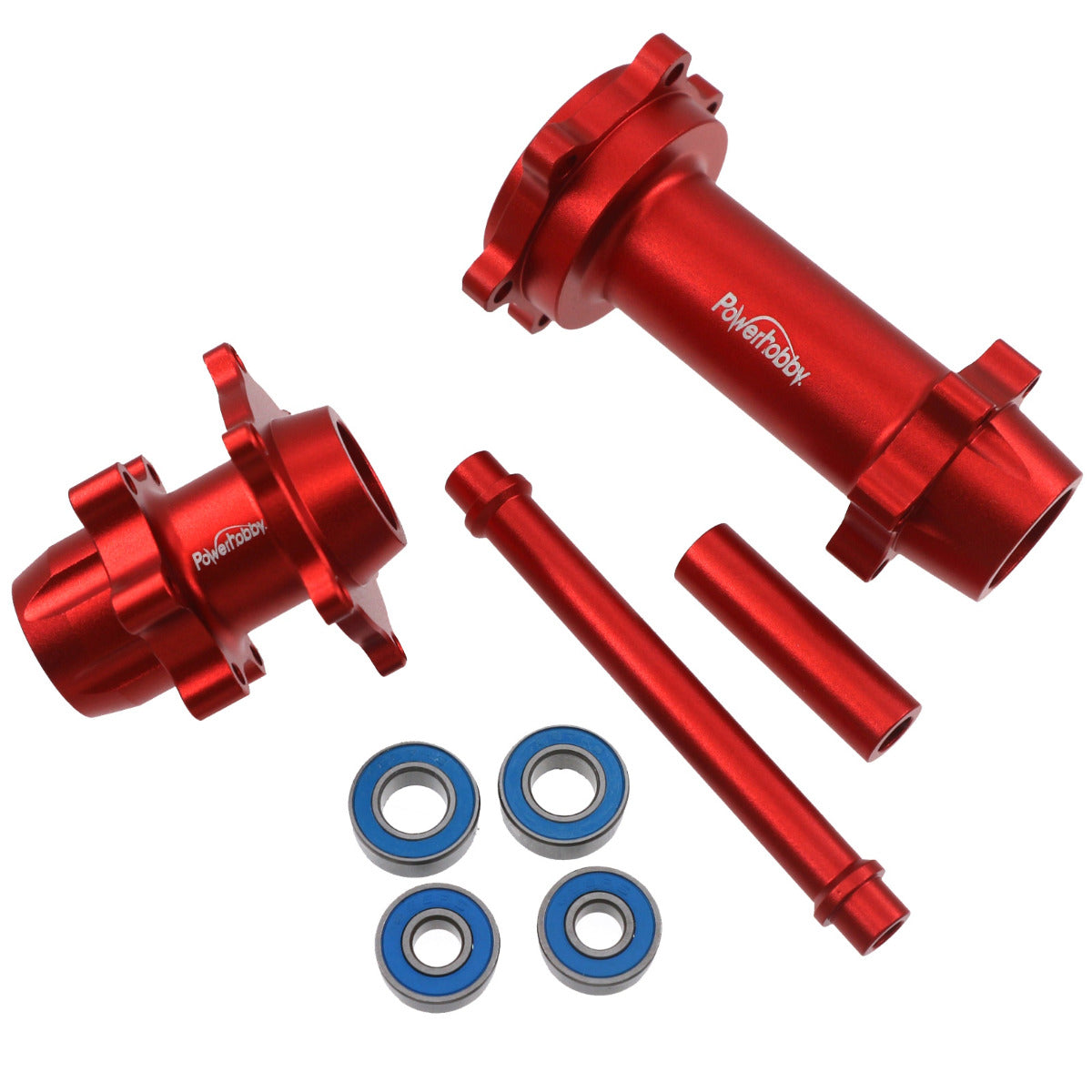 Powerhobby 7075 Aluminum Front & Rear Wheel Hubs Red Losi Promoto MX - PowerHobby