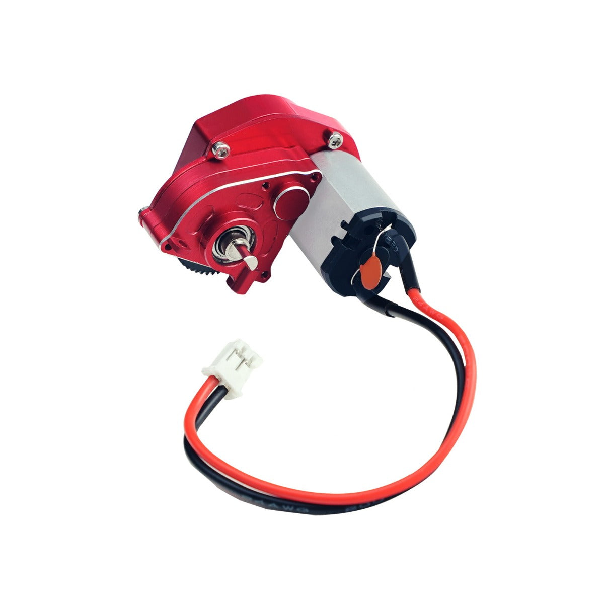 Powerhobby Axial SCX24 030 55T Motor w Aluminum Gearbox Assembled Red - PowerHobby