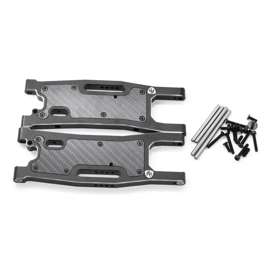Powerhobby Aluminum Rear Arms w Carbon Fiber Dust Cover FOR  Traxxas Sledge Black - PowerHobby