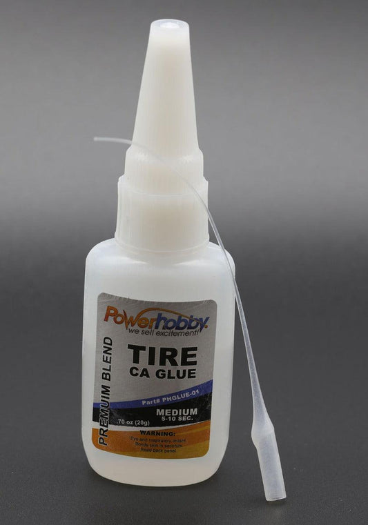 Powerhobby Premium Blend RC CA Tire Glue w/Tip Medium 0.75oz - PowerHobby