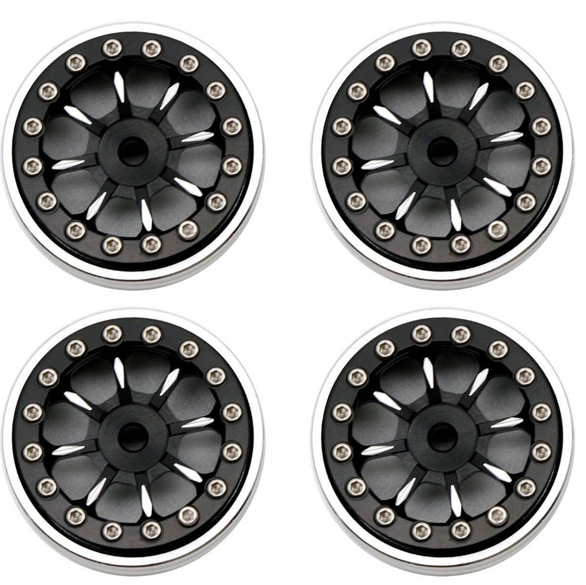 Rock Blocker Rims Powerhobby B59 Aluminum Beadlock 1.0” Rock Crawler Wheels Axial SCX24 ...