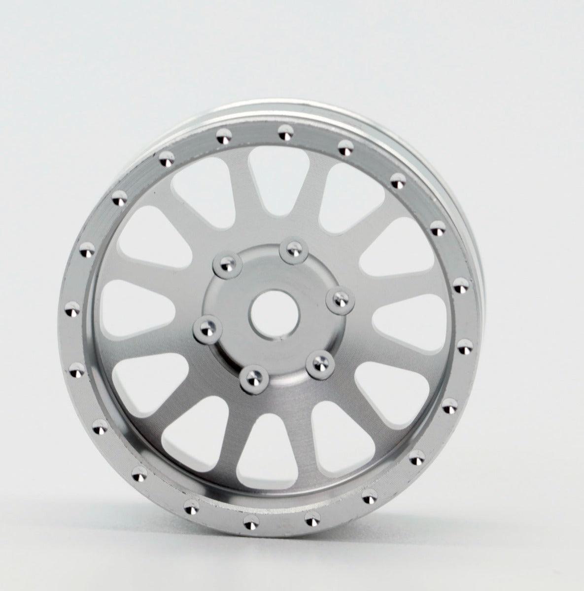 Powerhobby A24 Aluminum 1.0” Rock Crawler Wheels Axial SCX24 - Silver - PowerHobby