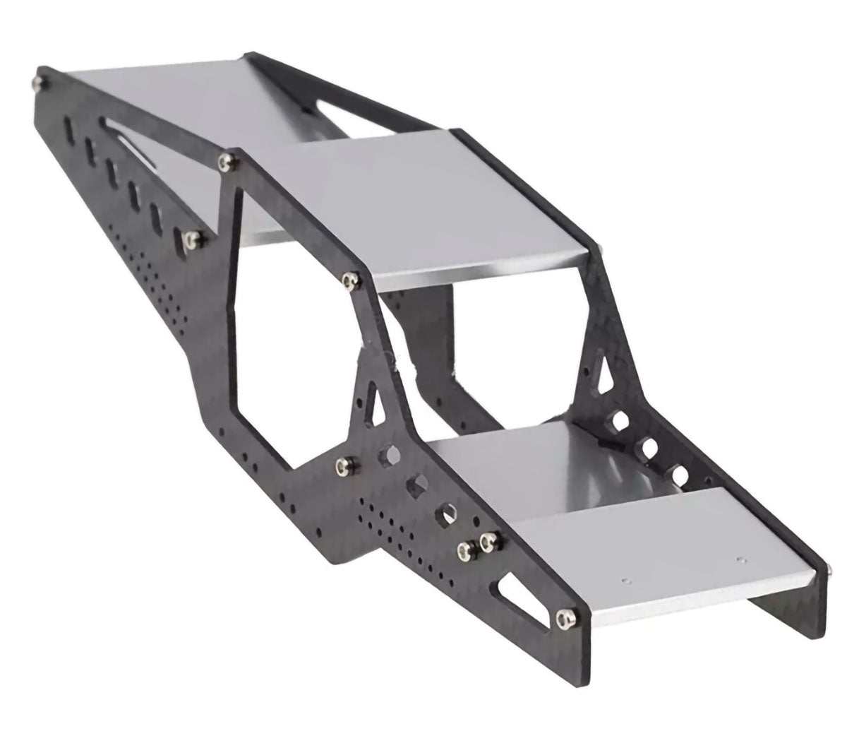 Powerhobby SCX24 Carbon Fiber Aluminum Rock Racer Conversion Chassis Kit Silver - PowerHobby