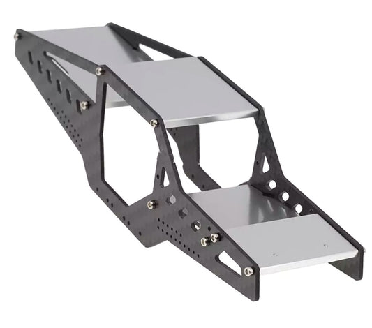 Powerhobby SCX24 Carbon Fiber Aluminum Rock Racer Conversion Chassis Kit Silver - PowerHobby