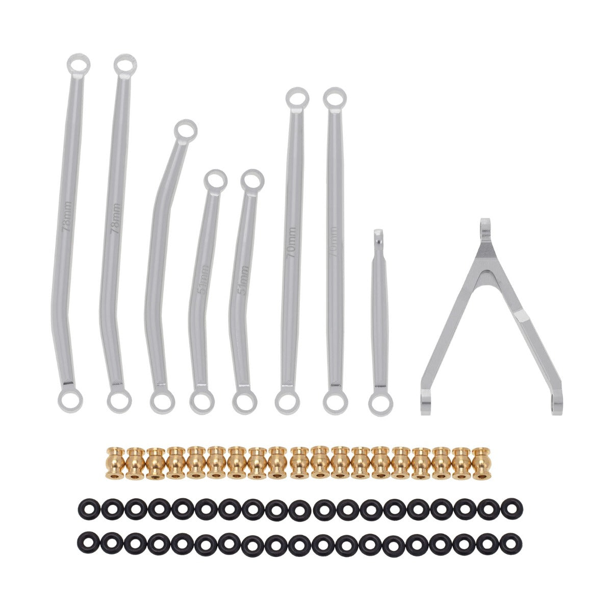 Powerhobby Aluminum SCX24 Betty Deadbolt High Clearance Chassis Links Set Grey - PowerHobby