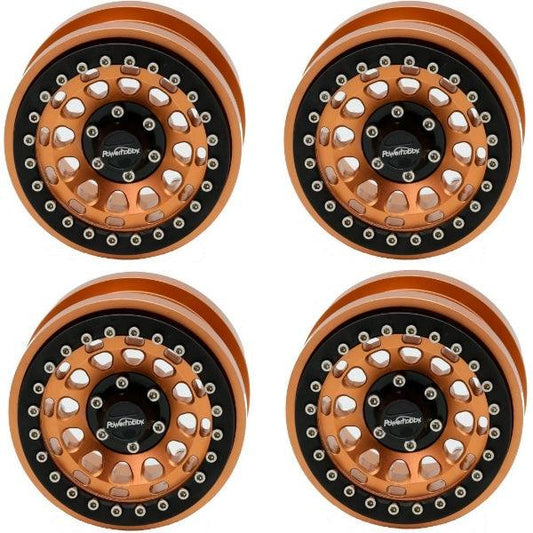 Powerhobby Axial SCX6 2.9” Aluminum Bead lock Wheels Rims Bronze (4) - PowerHobby