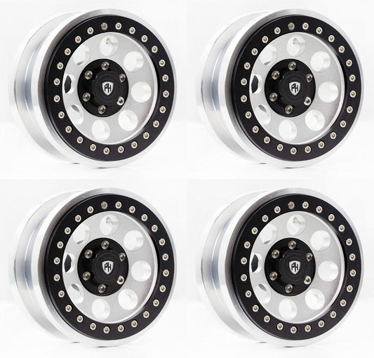 Powerhobby 2.9” Aluminum Beadlock Wheels 1/6 Axial SCX6 Crawler Silver (4) - PowerHobby