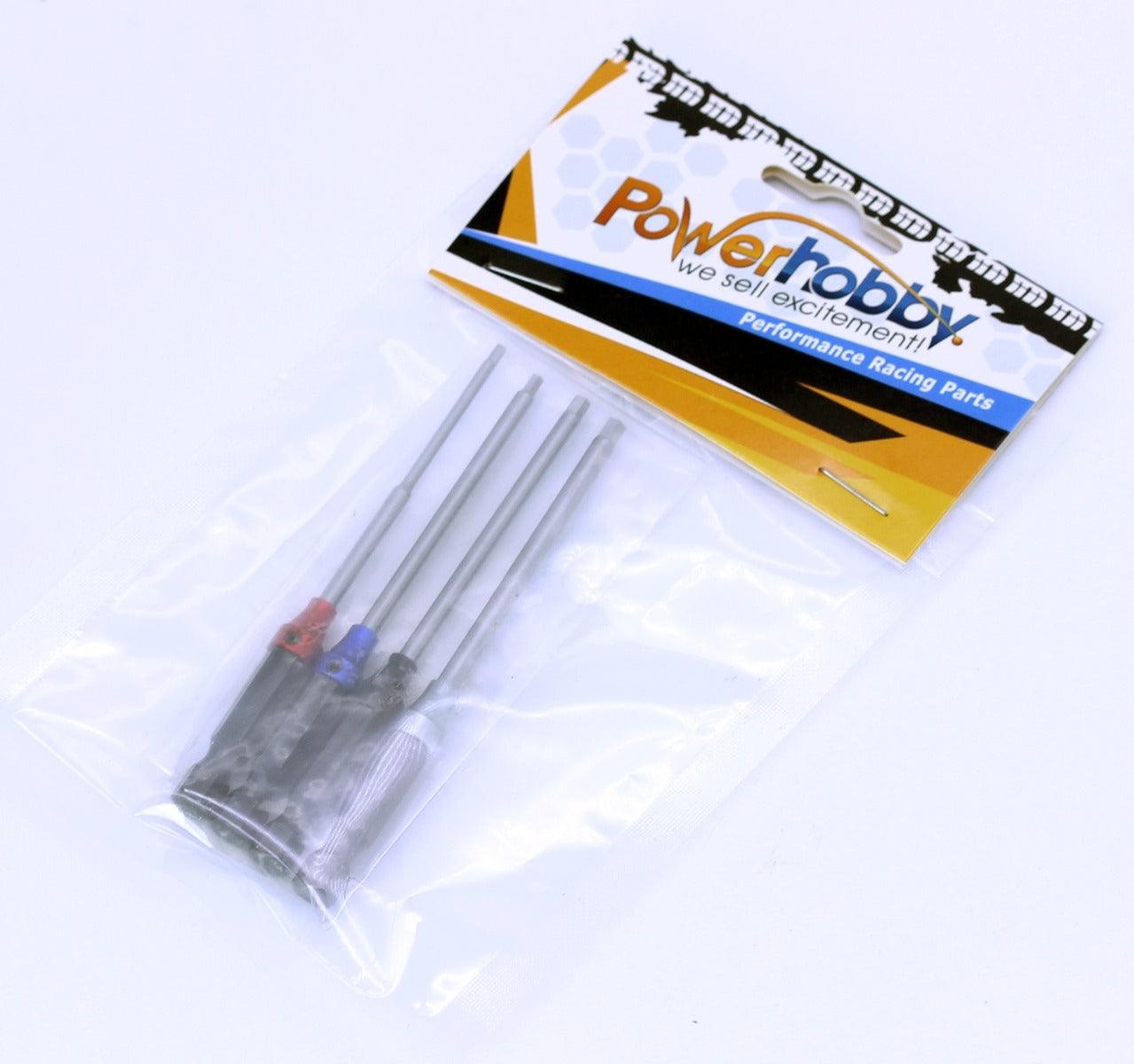 Powerhobby RC Hex Driver 1/4" Power Tool Set Metric 1.5, 2.0, 2.5, 3.0mm - PowerHobby