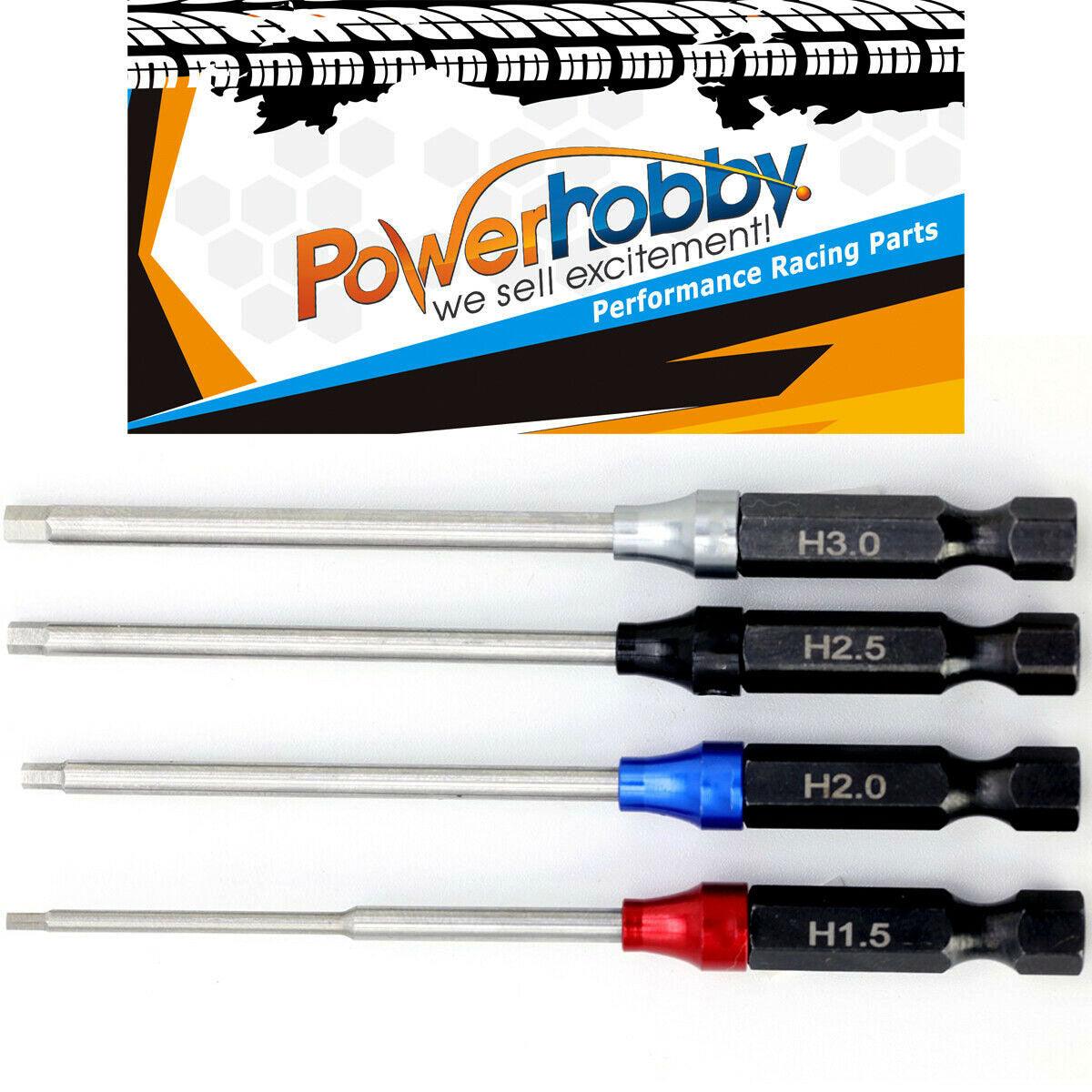 Powerhobby RC Hex Driver 1/4" Power Tool Set Metric 1.5, 2.0, 2.5, 3.0mm - PowerHobby