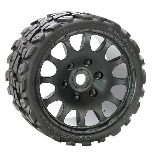 Powerhobby Raptor Belted Monster Truck Tires / Wheels w 17mm Hex (2) Race - PowerHobby
