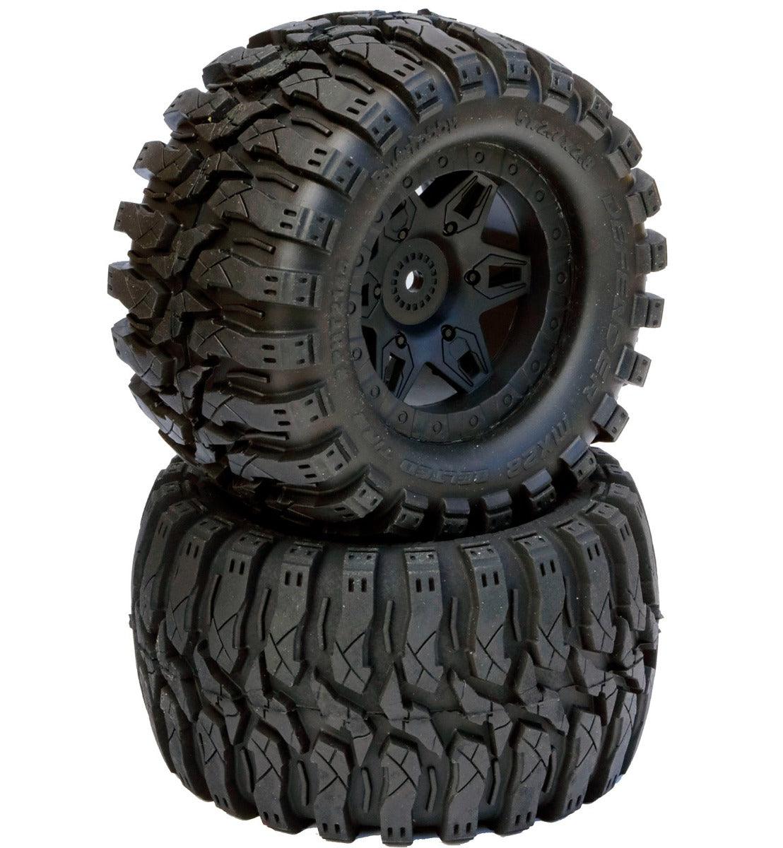Powerhobby Defender 2.8 Belted All Terrain Tires 12mm 0 Offset Rear FOR Traxxas 2WD - PowerHobby
