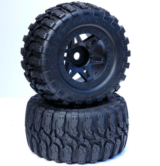 Powerhobby 1/8 Defender 3.8” Belted All Terrain Tires 17MM Mounted Black - PowerHobby