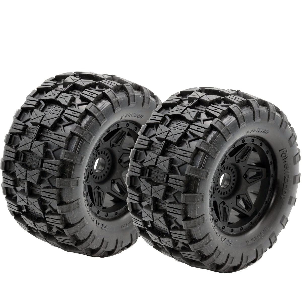Powerhobby Raptor MX Belted All Terrain Tires Mounted 17mm FOR Traxxas Maxx - PowerHobby