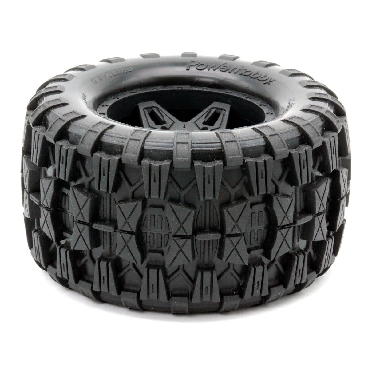 Powerhobby Raptor MX Belted All Terrain Tires Mounted 17mm FOR Traxxas Maxx - PowerHobby
