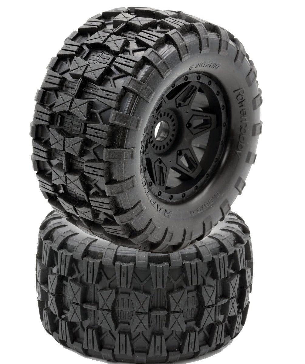 Powerhobby Raptor MX Belted All Terrain Tires Mounted 17mm FOR Traxxas Maxx - PowerHobby