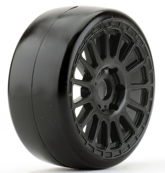 Powerhobby 1/8 GT Slick Belted Pre-Mounted Tires 17mm Hard Compound - PowerHobby