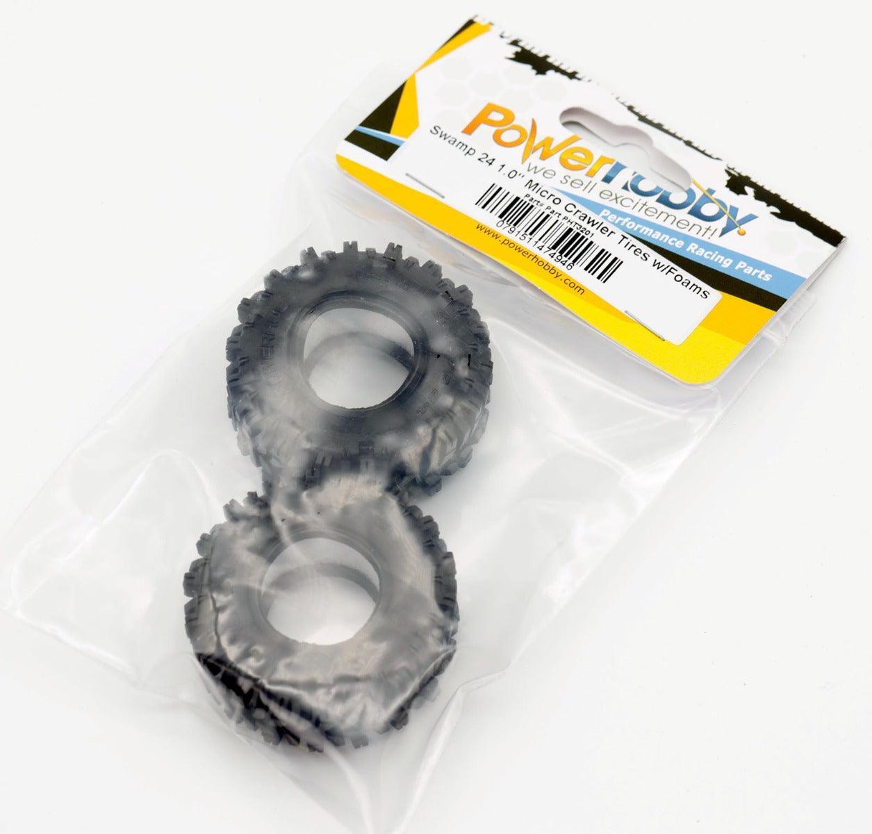 Powerhobby MudBoss 1.0" Micro Tires (Set Of 4) For 1/24 Scale RC Crawlers Like Axial SCX24