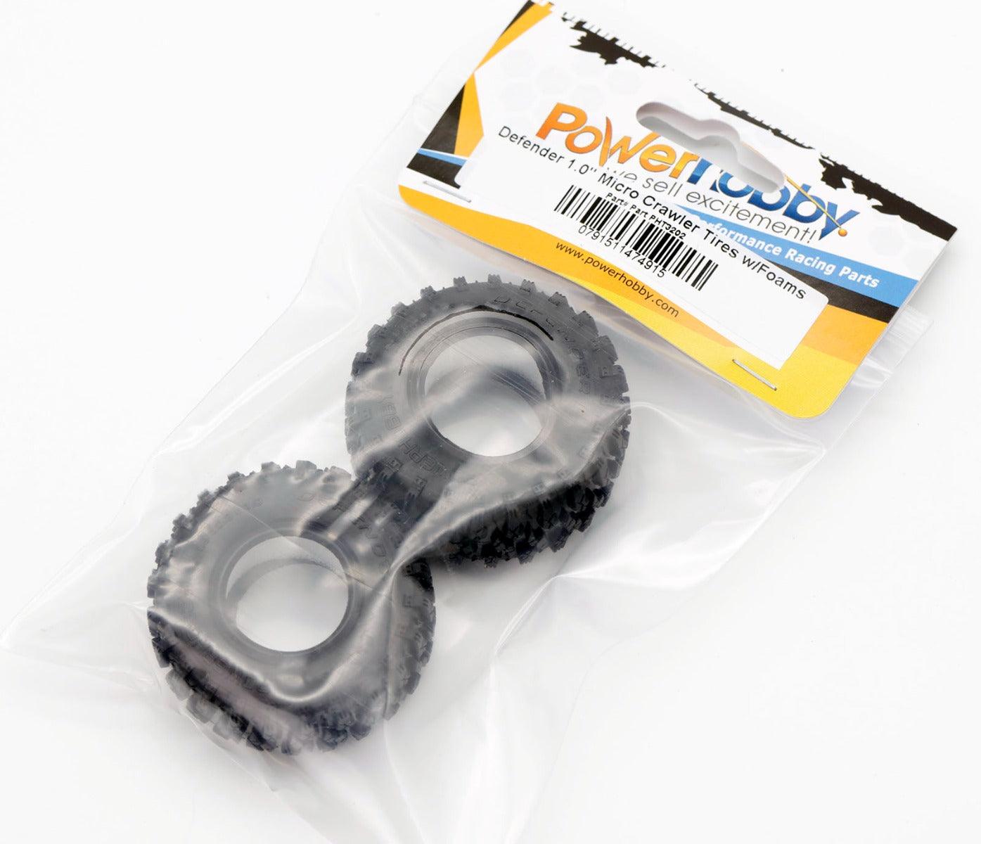 Powerhobby Defender 1.0” Micro Crawler Tires 1/24 Axial SCX24 - PowerHobby
