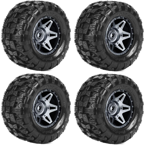 Pneumatici Powerhobby Raptor XL Con Cerchi Viper (4) – Blu Per Arrma Kraton Outcast 8S, Nuovo