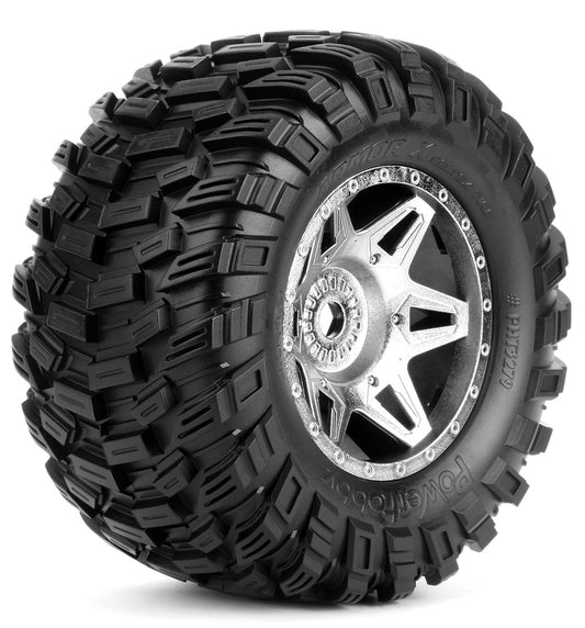 Powerhobby Armor X Belted Pre-Mounted Tires FOR Traxxas X-Maxx XMaxx Black - PowerHobby