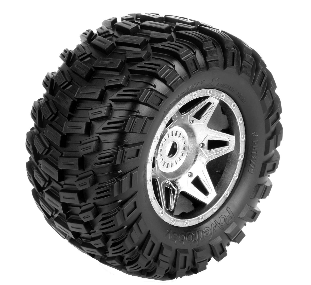 Powerhobby Armor X Belted Pre-Mounted Tires FOR Traxxas X-Maxx XMaxx Chrome - PowerHobby