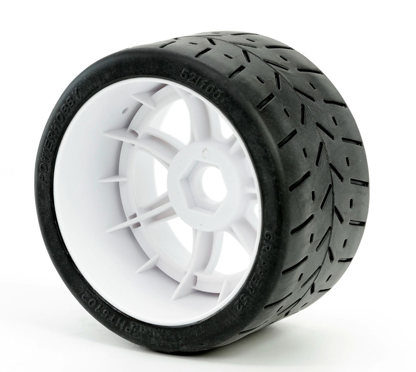 Powerhobby 1/8 Gripper 42/100 Belted Mounted Tires 17mm White