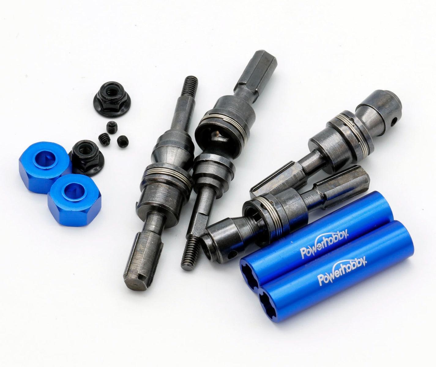 shape-c品 Powerhobby Front Steel Driveshaft / CVD Blue Traxxas Slash