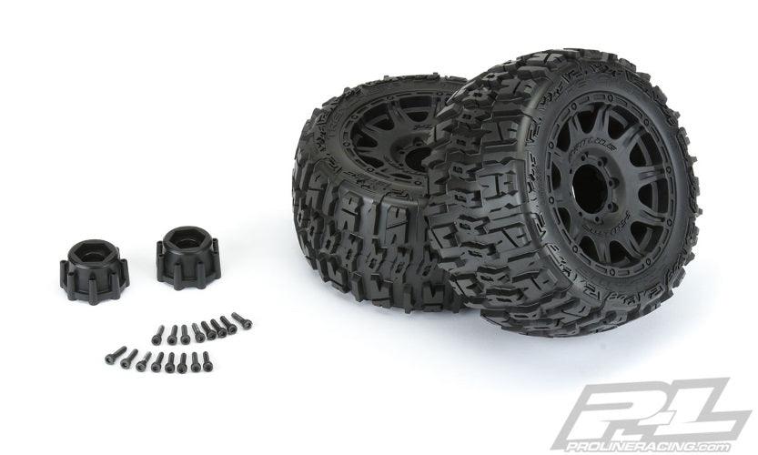 Pro-Line Trencher LP 3.8" All Terrain Tires Mounted for 17mm MT Mounted on Raid Black - PowerHobby