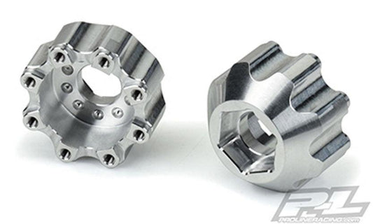 Pro Line 8x32 to 17mm 1/2" Offset Aluminum Hex Adapters For 8x32 3.8" Wheels - PowerHobby