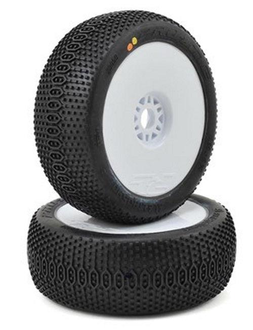 Pro-Line 9059-032 ElectroShot Medium Buggy Tire Mounted Velocity V2 White Wheel - PowerHobby