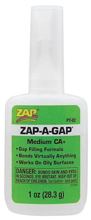 Zap PT02 Adhesives Zap-A-Gap CA+ Glue 1 oz - PowerHobby