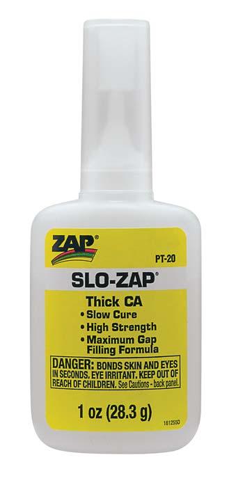 Zap PT20 Adhesives Slo Zap CA Glue 1oz - PowerHobby