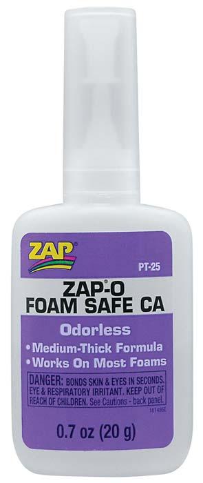 Zap PT25 Adhesives Zap-O Odorless CA+ Foam Safe Glue .7 oz - PowerHobby