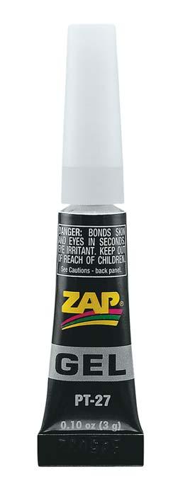 Zap PT27 Adhesives Tube Gel CA Glue .11 oz - PowerHobby