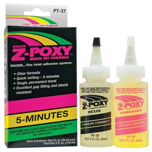 Zap PT37 Adhesives Z-Poxy 5-Minute Resin & Hardener 4 Oz Set Glue - PowerHobby