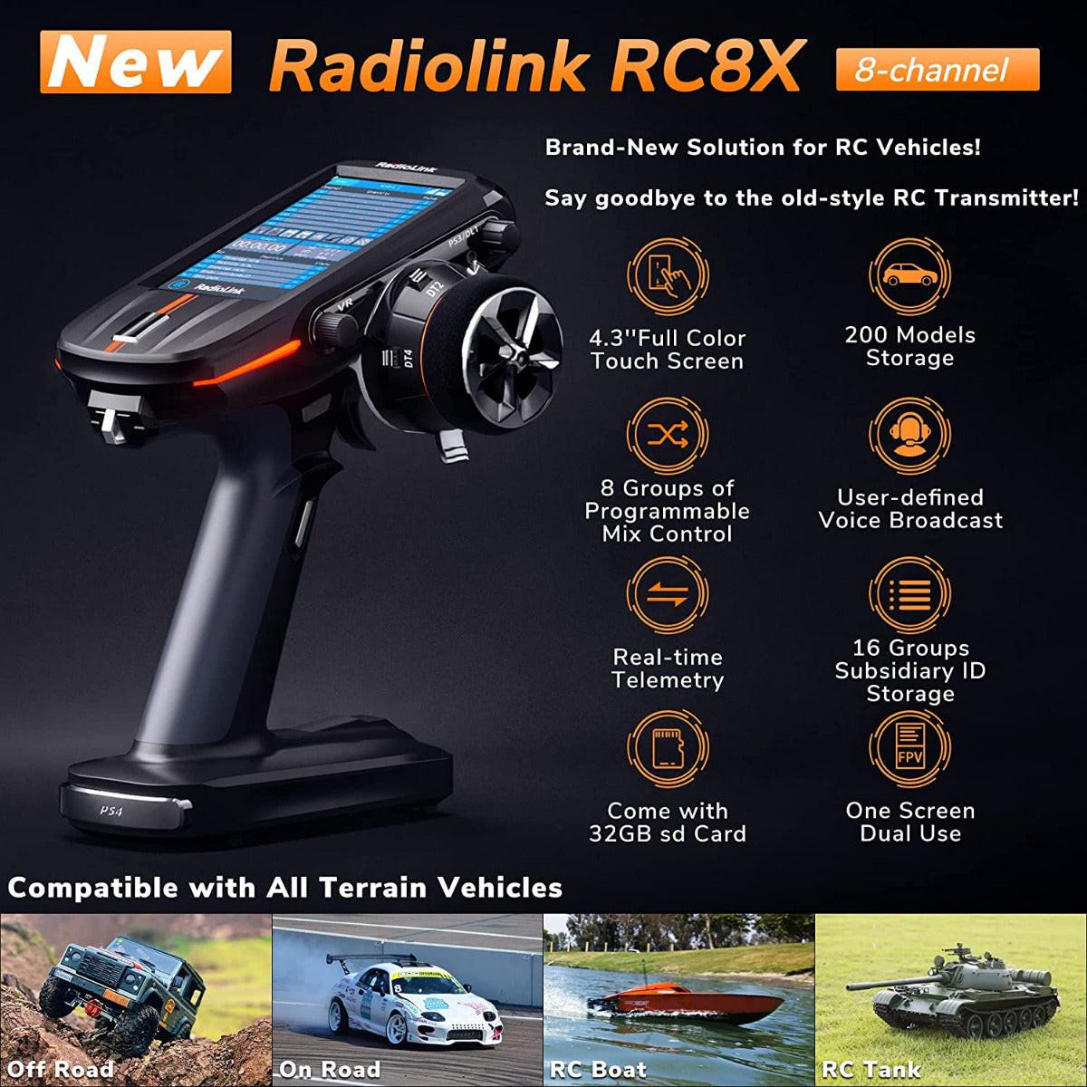 Radiolink RC8X 8 Channels 2.4Ghz RC Transmitter / Radio W R8FG