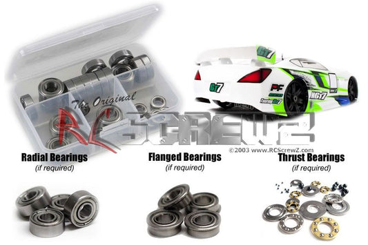 RCScrewz MUG033B Mugen Seiki MGT7 ECO (#E2018) Metal Shielded Bearing Kit - PowerHobby