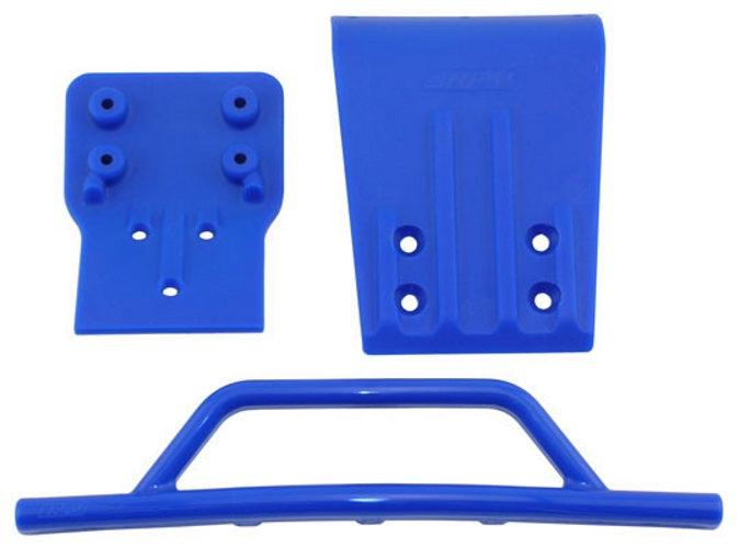 RPM 80025 Blue Front Bumper & Skid Plate for the Traxxas Slash 4x4 - PowerHobby