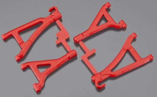 RPM 80699 Front Upper & Lower A-Arm Set Red Traxxas 1/16 E-Revo - PowerHobby