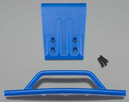 RPM 80955 Front Bumper & Skid Plate Blue Traxxas Slash - PowerHobby