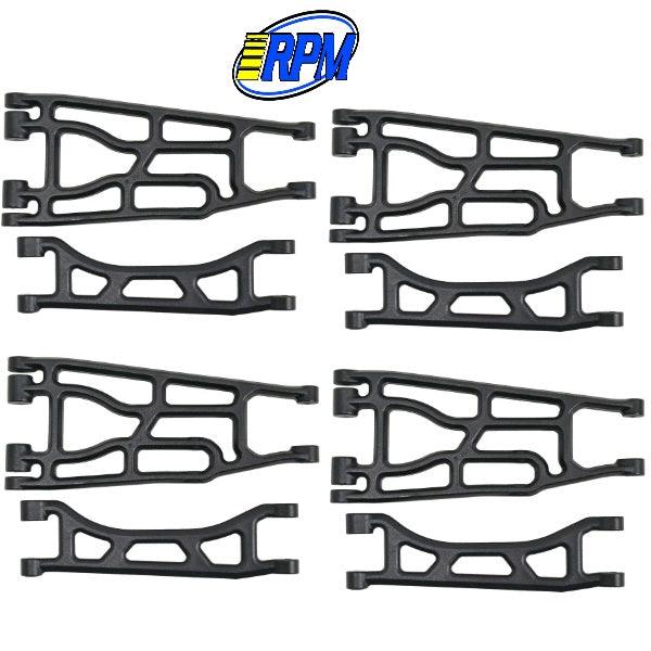 Traxxas X-Maxx RPM A-Arm Set Front Rear Upper Lower Suspension Arms Black - PowerHobby