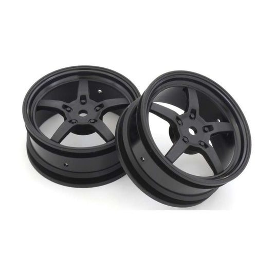 Kyosho KYOFAH705BK 5-Spoke Racing Wheel (Black / 2pcs) FAH705BK - PowerHobby